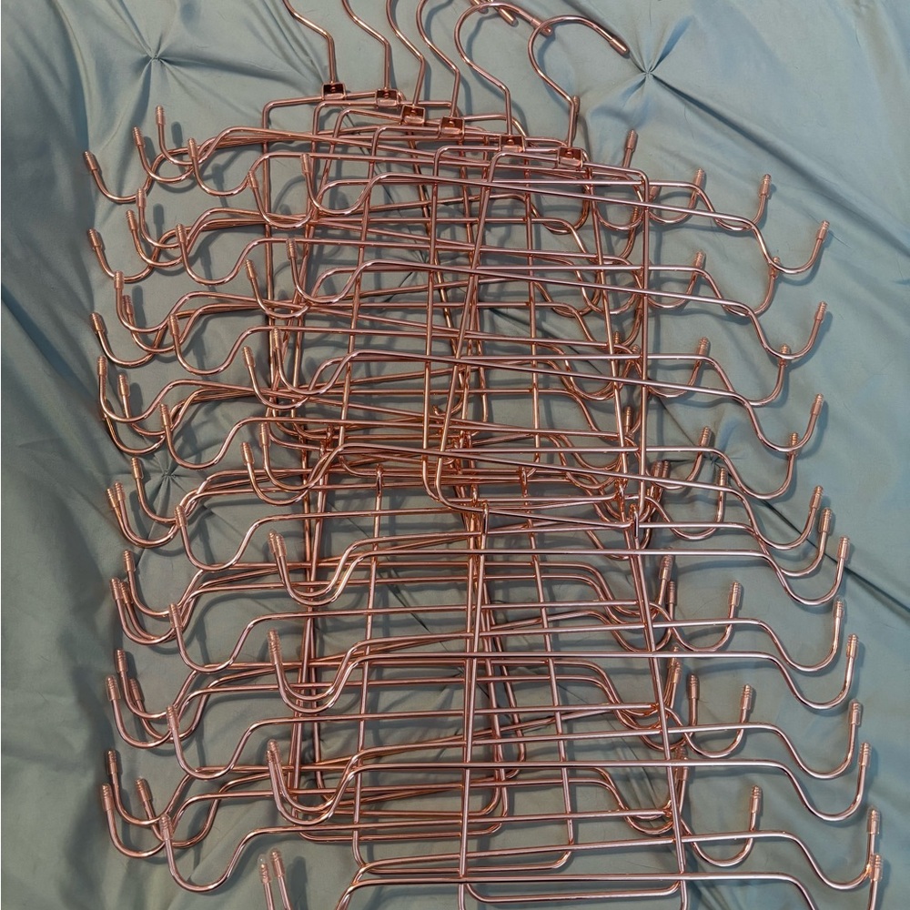 6 Rose Gold Metal Hangers